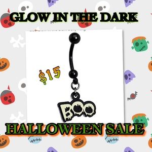 Glow in the dark "boo" Naval Ring
