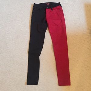 Hot Topic black/red jeans