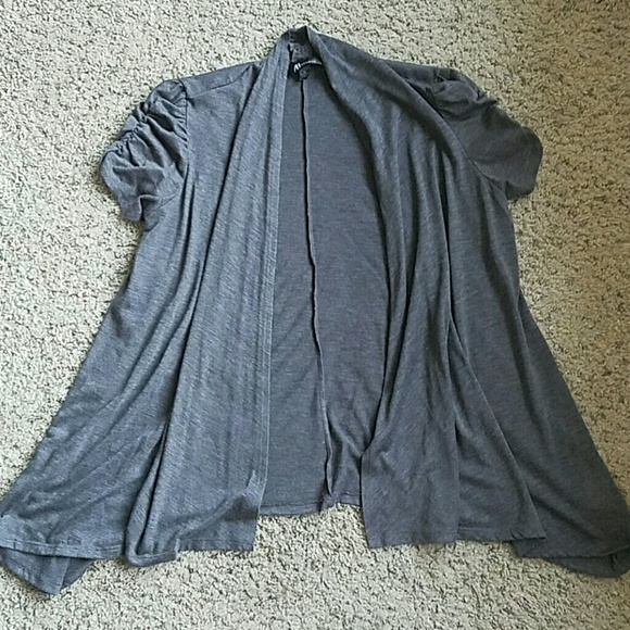 Gray open front cardigan
