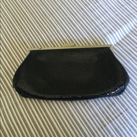 Black sequin clutch, Kate Landry.