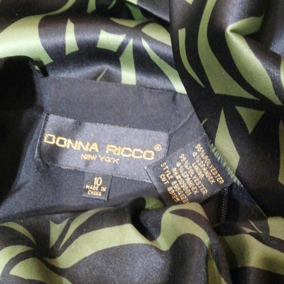 Black & Green Donna Ricco Open Back Midi Dress - Picture 5 of 5