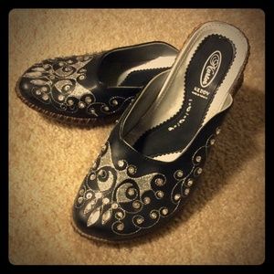 Sequined/Embroidered Mules