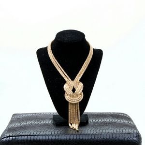 Gold twist tie necklace