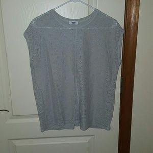 Old Navy Mint Lace Front Top M