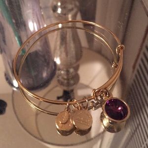 Alex & Ani Gold February Amethyst Bracelet