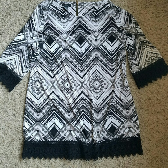 Alfani crochet trim mini dress