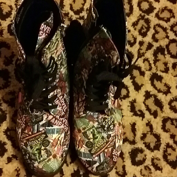 Marvel Comic Book Combat Boots Size 9
