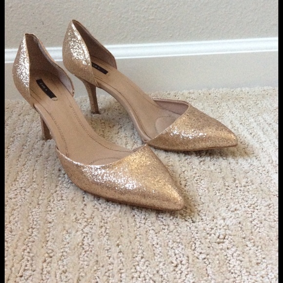 Zara Champagne Glitter Pumps