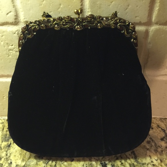 Black Velvet Vintage Purse