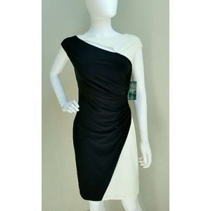 Black and Off White Chest Detail Dress