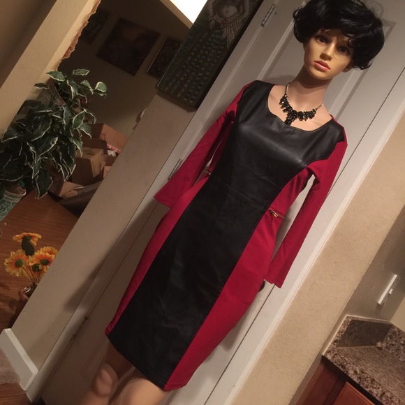 NWT faux leather dress - Picture 3 of 6