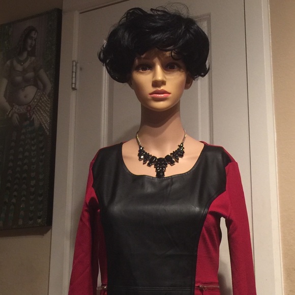 NWT faux leather dress - Picture 2 of 6