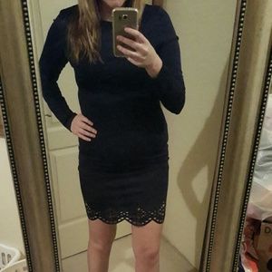 SheIn Navy Dress with Long Sleeves L