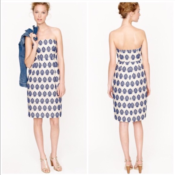 JCrew Filigree embroidered strapless dress