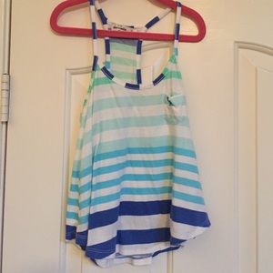 Abercrombie kids blue gradient striped tank