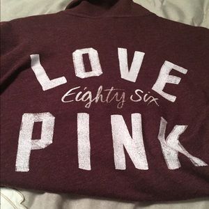 PINK 1/4 zip hoodie