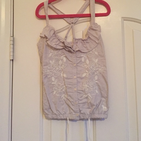 Abercrombie kids embroidered detail tank
