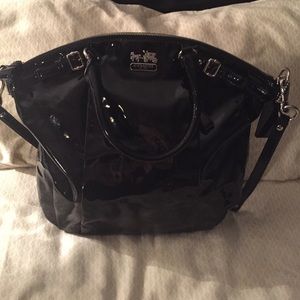 Black patent leather Coach purse