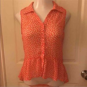 Mossimo Medium Hi Low Button Down Top