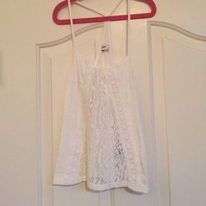 Abercrombie kids lace detail white tank