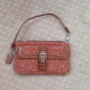 COACH tweed wristlet