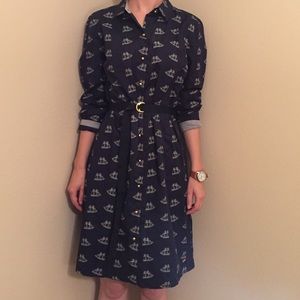 Boat patterned navy dress
