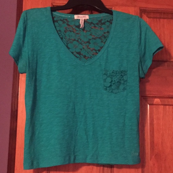 V-neck with see through back