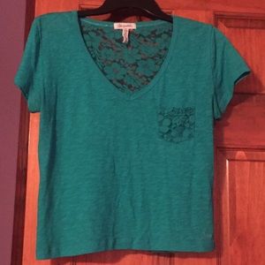 V-neck with see through back