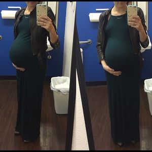 Ribbed teal maxi dress