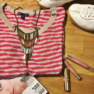 Pink and grey Gap sweater