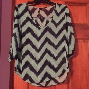 Chevron V-neck Top