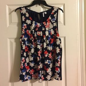 Navy blue floral top