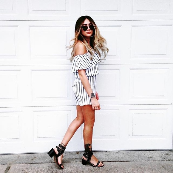 Striped Romper - Picture 2 of 4