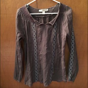 Nine West vintage American jeans brown blouse