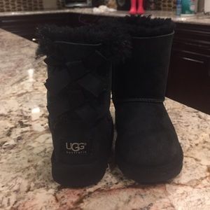 Ugg Kids Bailey Bow Black Boots