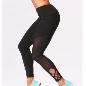 Pop flex active black mesh workout leggings