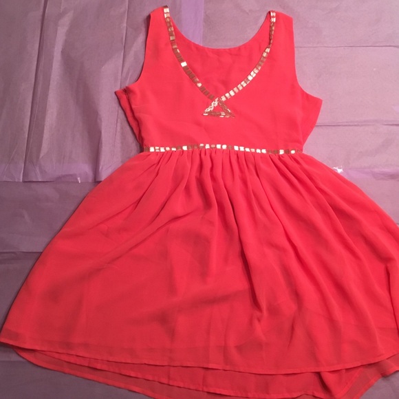 Short Sleeved Peach Dress - Picture 1 of 3