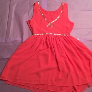 Short Sleeved Peach Dress