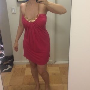 Hot pink sky mini dress