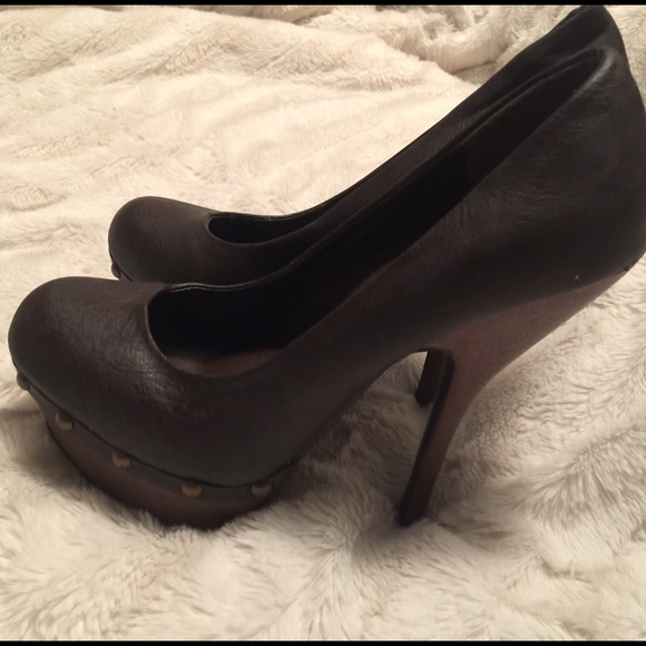 Dark Brown Stud Heels