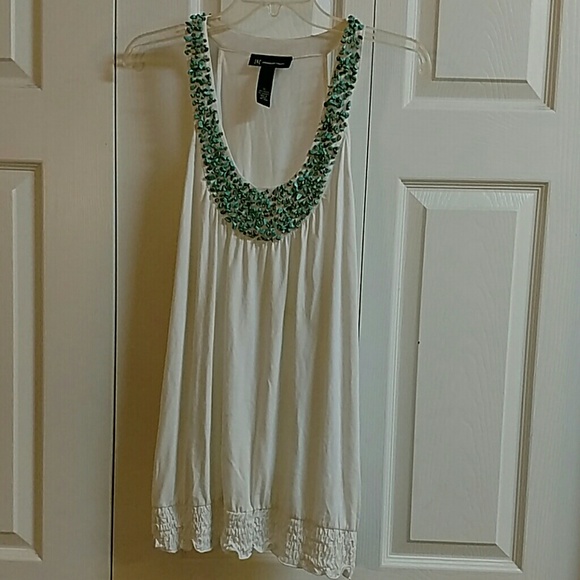Turquoise Beaded Top