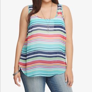 Striped Chiffon Tank Top