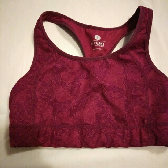 Old Navy active maroon printed sports bra