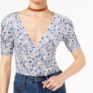 Free People Hollywood top, rushed sleeve, sweet, L