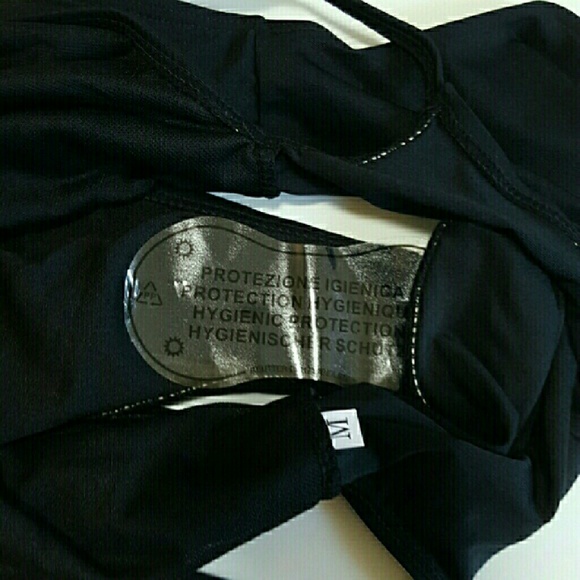 Black High Waisted Low Back Unpadded Bathing suit - Picture 4 of 4