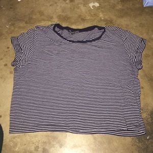 Navy striped crop top (s)