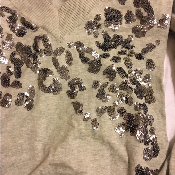 Express Cheetah Sequin Sweater - image 2