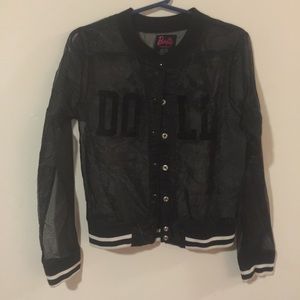 Mesh bomber jacket