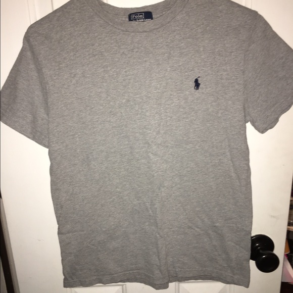 Gray and navy kids polo!