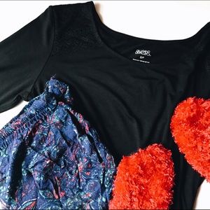 Black Sleep Top W/ Lace on Shoulders